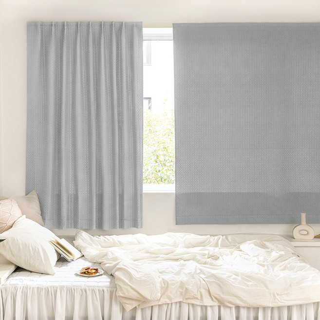 더자리 붙이는 방한 다운필 패딩 커튼 작은창 2p