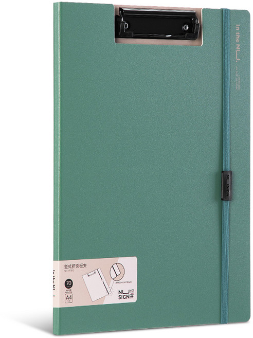 델리 누사인 고정스트랩 커버 클립보드 A4 180-NS, 그린, 1개
