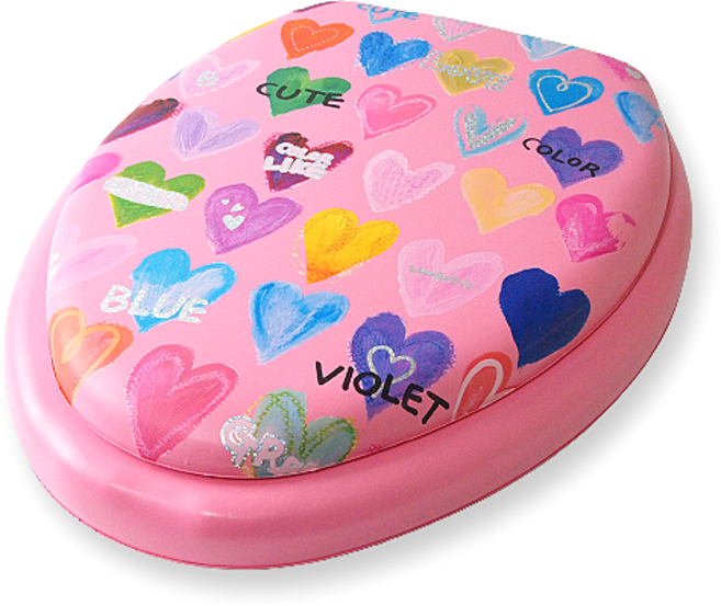 행거전문가 러블리 소프트 O형 변기커버, 하트핑크, 1개