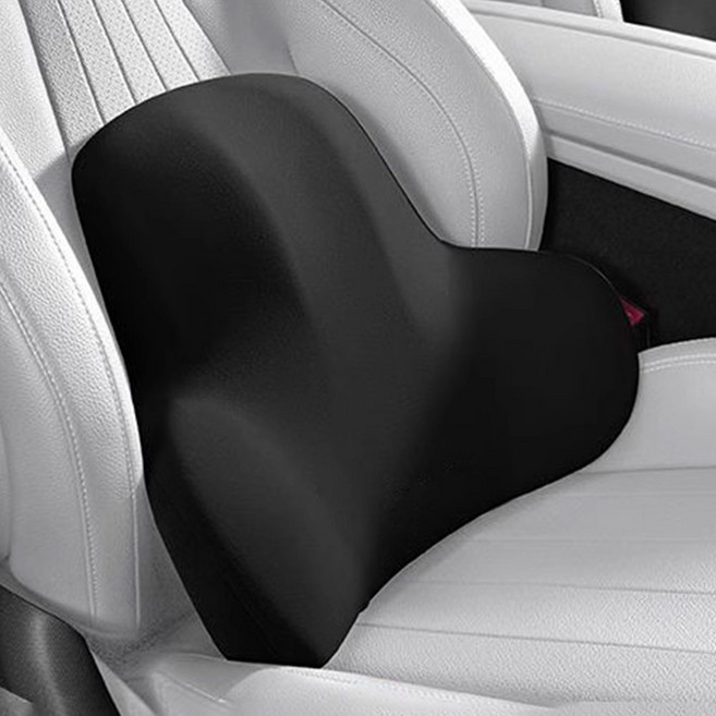 시크릿 컴포트 메모리폼 차량용 허리쿠션, 블랙, 1개