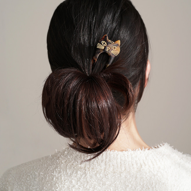 Vavisoo Golden Cats U形法式髮夾髮簪