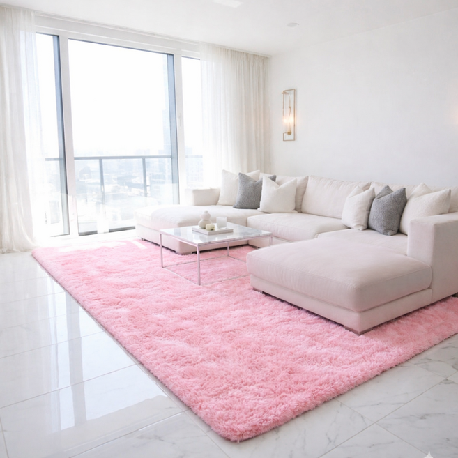 힐링스팟 대형 장모 거실 러그