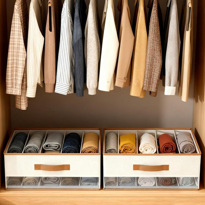 예은홈시스 투명창 가방 의류 프리미엄 정리함, 2개