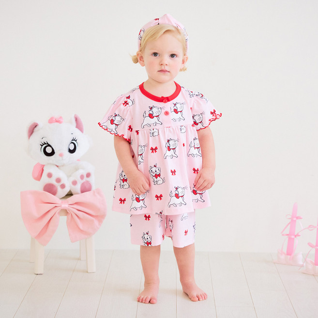 mollimelli friends 迪士尼瑪麗貓甜美蝴蝶結短袖睡衣