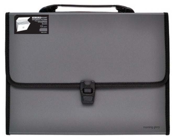 모닝글로리 9000 투컬러 포켓 도큐멘트 파일백, 그레이, 1개
