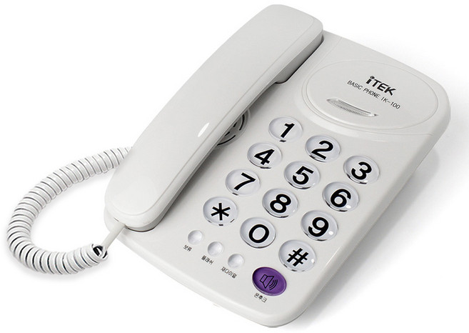 iTEK 가정 사무 매장용 착신램프 유선전화기, IK-100(화이트)