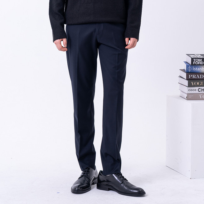 킨록 남성용 울 노턱 슬림핏 팬츠