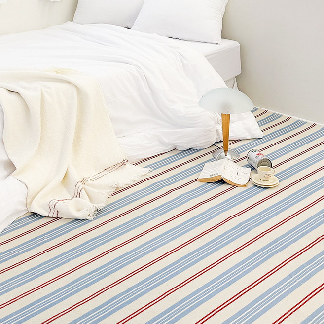 바이빔 플러시 스트라이프 패턴 러그