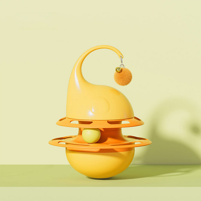 데이소이 고양이 통통 튀는 장난감 ONE SIZE, 3 옐로우, 1개