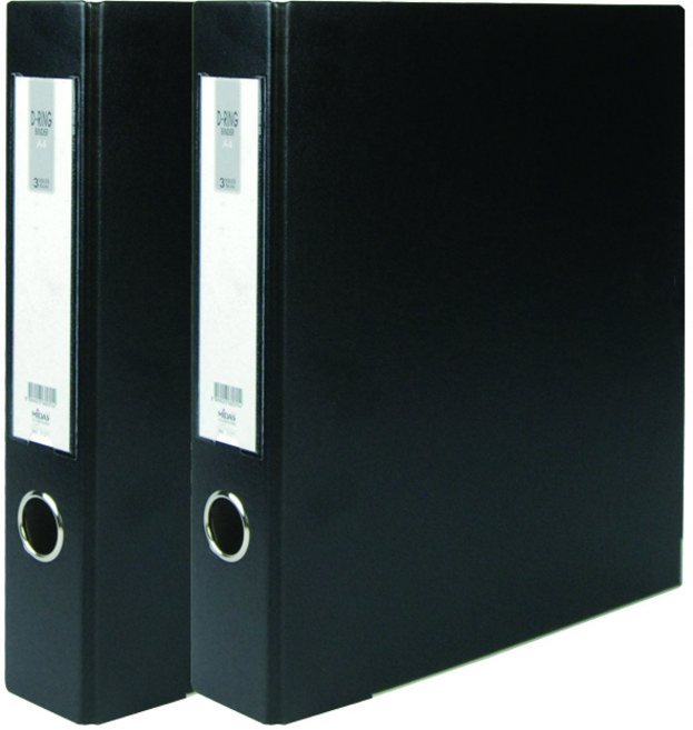 마이다스 D링 합지 바인더 명찰형 3공 A4 5cm, 흑색, 2개