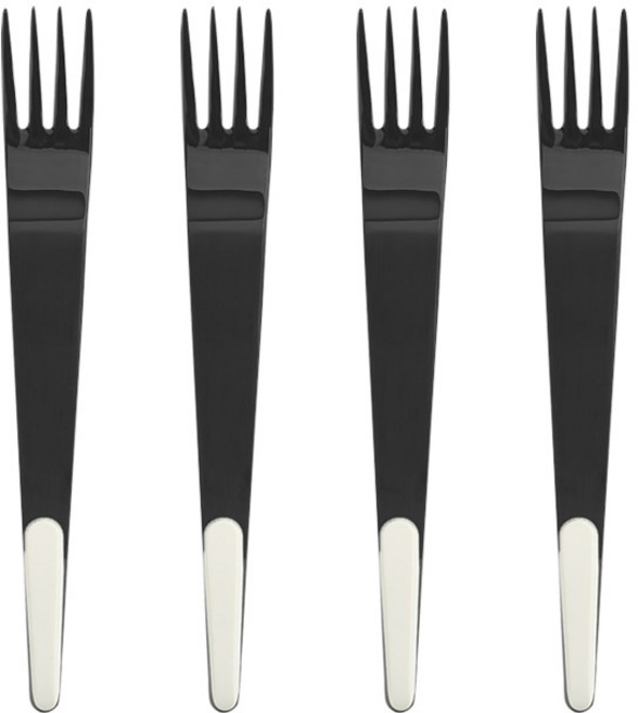 보겐 국산 슈가 티포크, 무광 블랙 + 화이트(손잡이), 4개