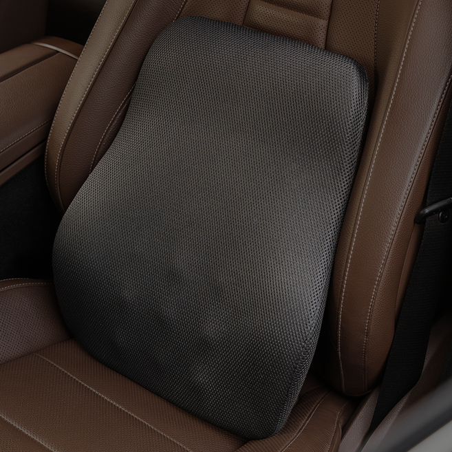 메이튼 차량용 메모리폼 허리 등쿠션, 1개, 블랙