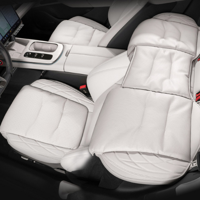 오토크루 차량용 시그니처 가죽보호 카시트 커버 풀세트, 화이트그레이, 1세트