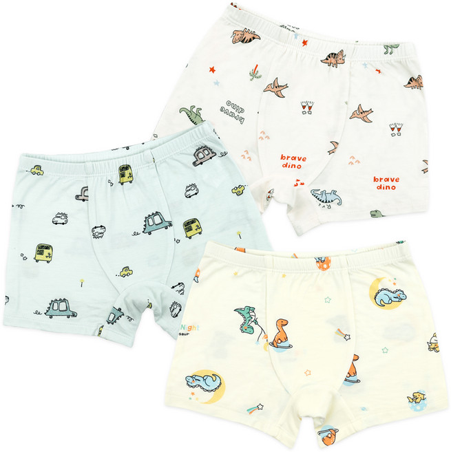 메이키즈 무형광 아동용 마이쥬라기 모달 드로즈 3종 세트