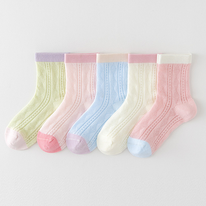 꼼제 아동용 컬러링 메쉬 양말 SMA23 5종 세트