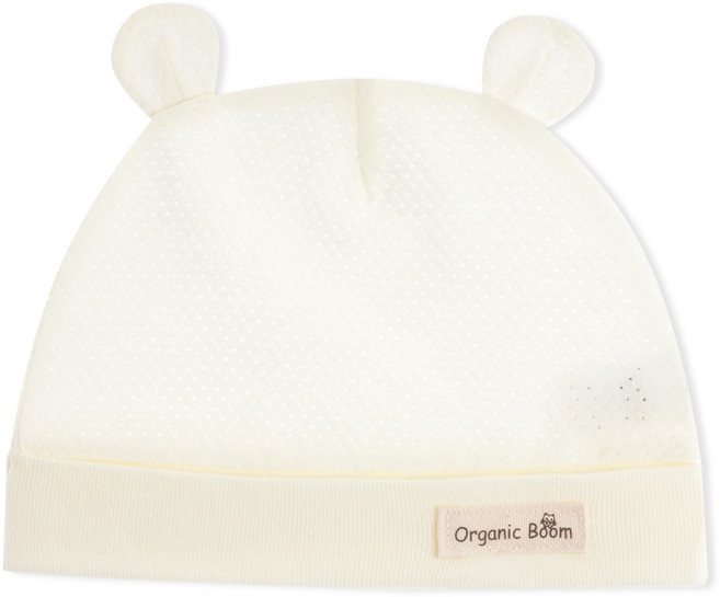 오가닉붐 유아용 매쉬 자카드 곰돌이모자