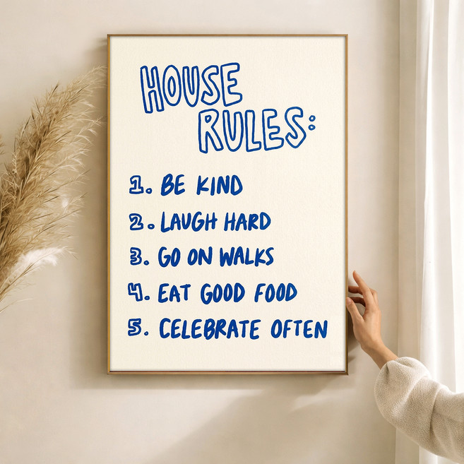 퍼니즈 홈 카페 포스터 하우스 룰C