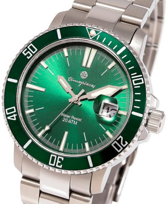 오에스티 남성용 20ATM 사파이어 글라스 스테인리스 스틸 다이버워치