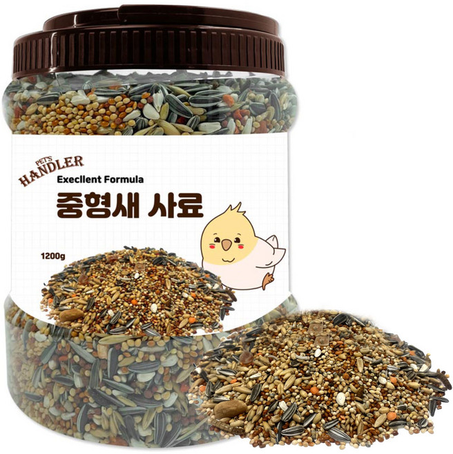 펫츠핸들러 엑설런트 포뮬러 중형새 사료, 1.2kg, 1개