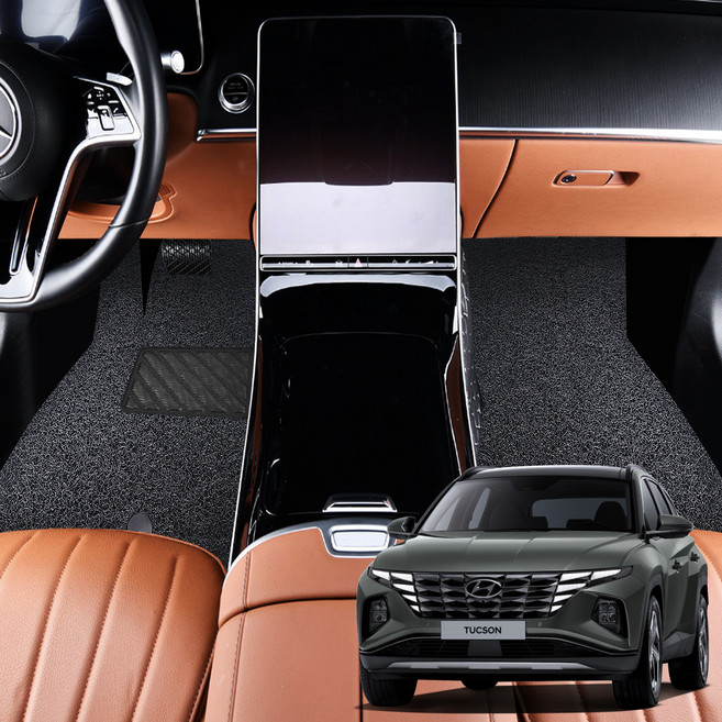 지엠지모터스 코일 확장형 자동차 매트, 프리미엄 블랙, 투싼 NX4 2020년 10월(휘발유 / 디젤 / 가솔린)
