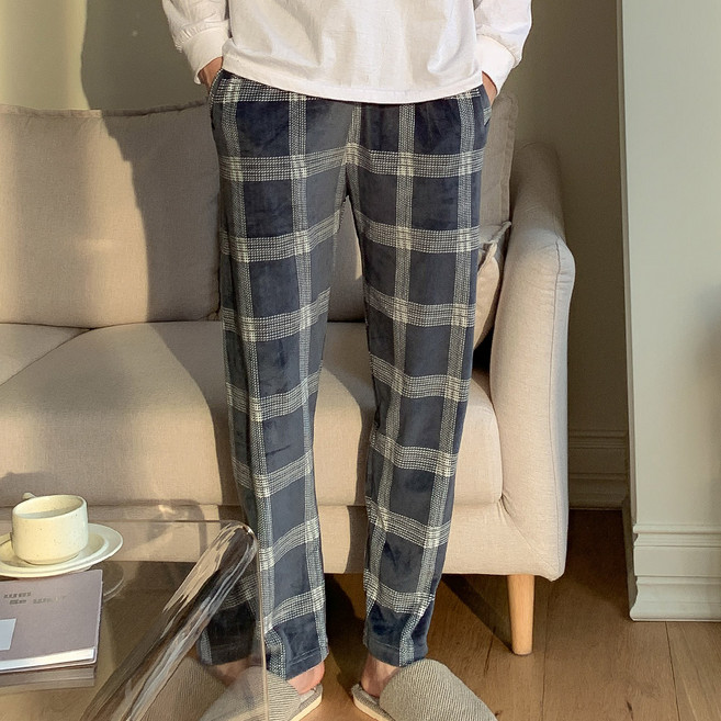 디에스도씨 남성용 극세사 밍크 커플 잠옷 바지 D7005