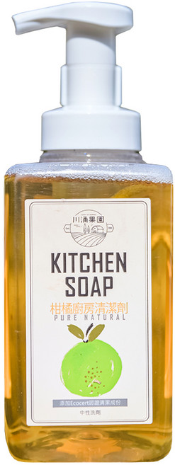 川涌果園 柑橘廚房清潔劑 泡泡瓶, 1個, 500ml