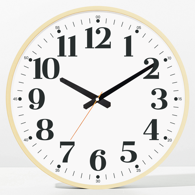 메르헨몬드 빅사이즈 대형 40cm 맥시멈 무소음 벽시계, 베이지