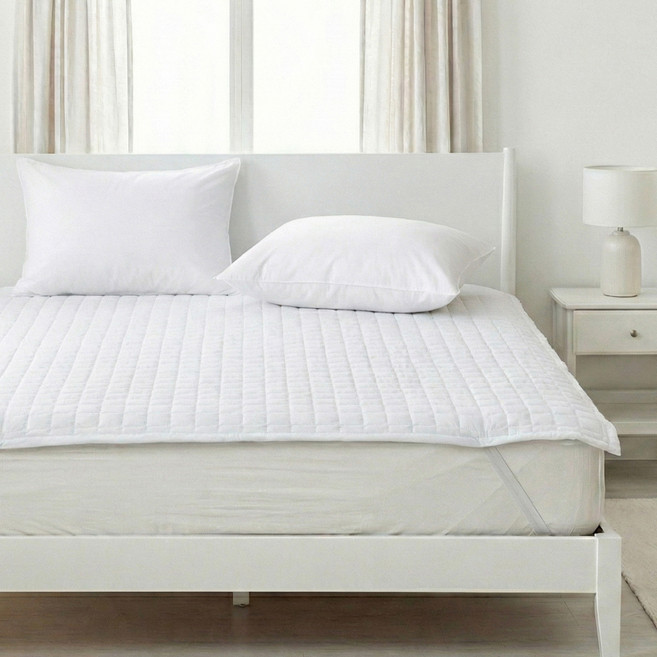 지베딩 국내 제조 컬러풀 침대패드 겸 카페트, 화이트