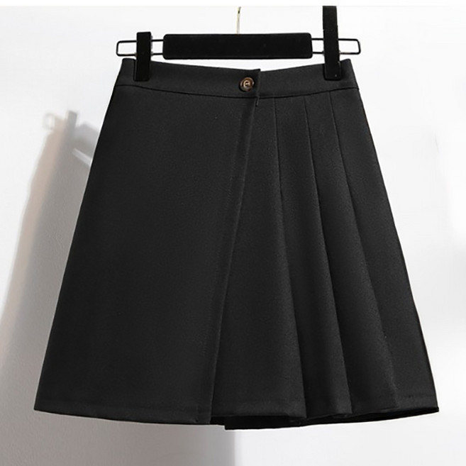 페이릿 여성용 하이웨스트 속바지 내장 A라인 플리츠 미니스커트