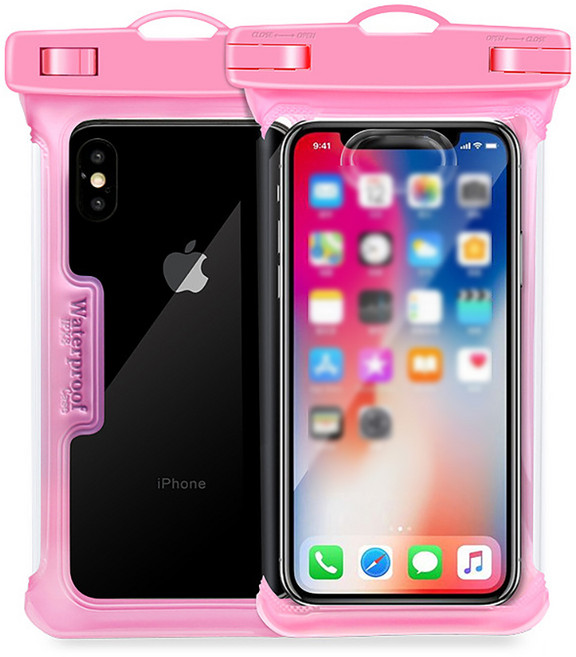 물놀이 핸드폰 방수팩, 핑크, 1개