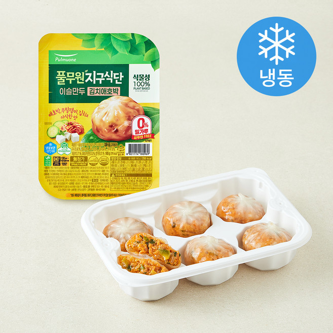 지구식단 이슬만두 김치애호박 (냉동), 180g, 1개