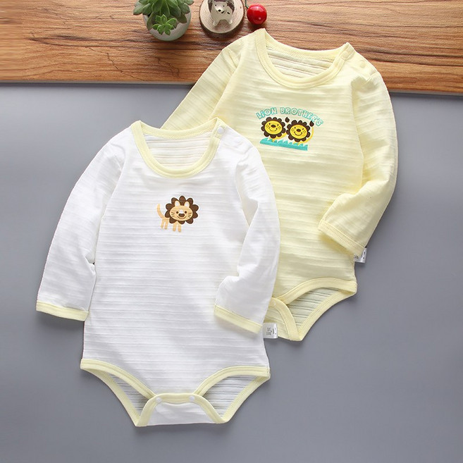 Mom's care 動物印花長袖包屁衣2件組