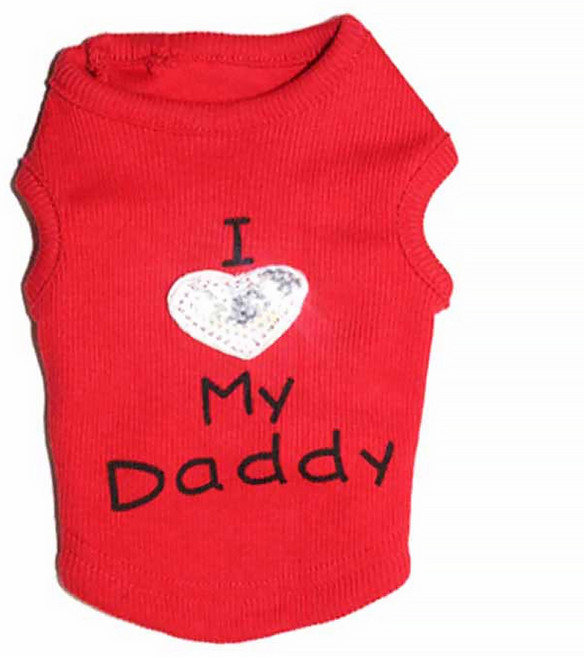 반려동물 아티펫 심플 입체 하트 조끼, 대디 레드, 1개