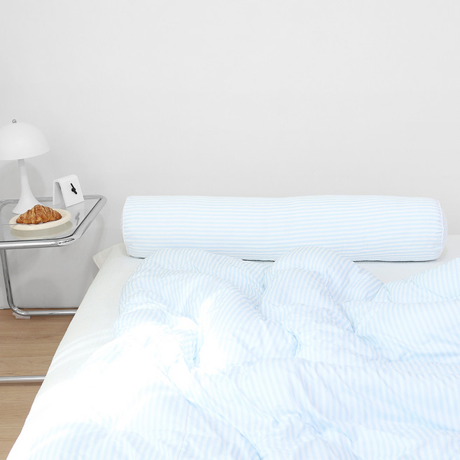 스누즈 코튼캔디 먼지없는 원형 바디필로우 커버, 소다블루