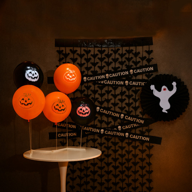 파티쇼 할로윈 장식 커튼 워닝테이프 모빌 세트 박쥐블랙 1번할로윈잭, 혼합색상, 1세트