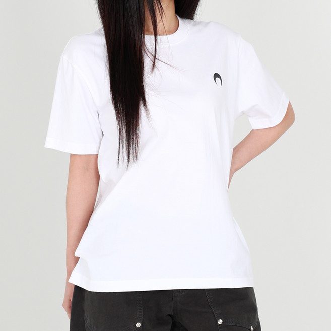 닷이프 여성용 통기성 문 심플 코튼 반팔 티셔츠 T24SS1-A0166