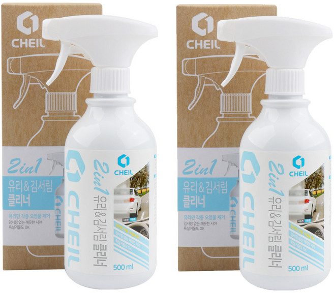 CHEIL 2合1玻璃與防霧清潔劑, 2個, 500ml