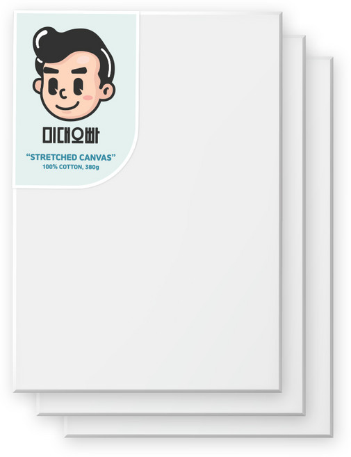 미대오빠 미술 화판 면천 캔버스 A5, 5호, 3개