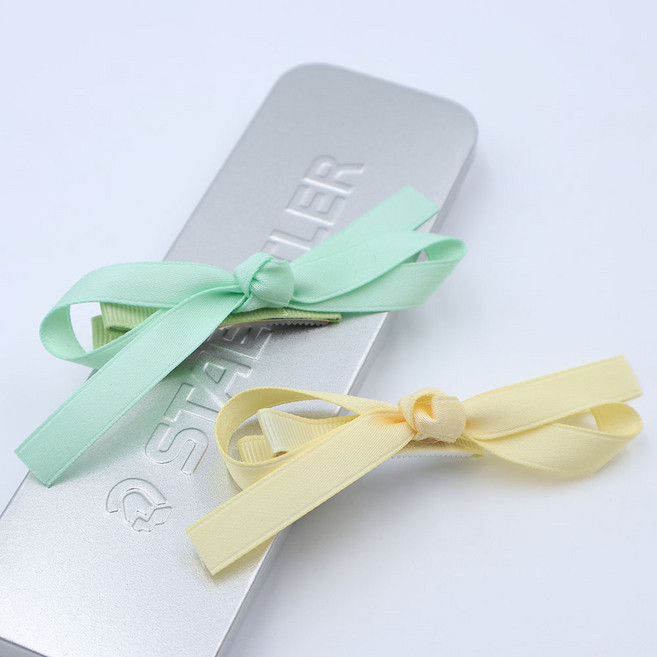 비단길 헤제트 파스텔 리본 집게핀 2종 세트