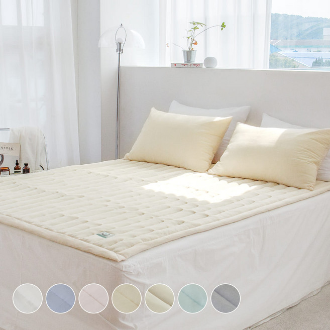 그래이불 국내산 몽글몽글 마이크로 모달 워싱 침대패드, 버터