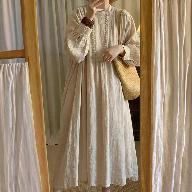 아뗄릭 러스틱 빈티지 드레일 롱 원피스 10713
