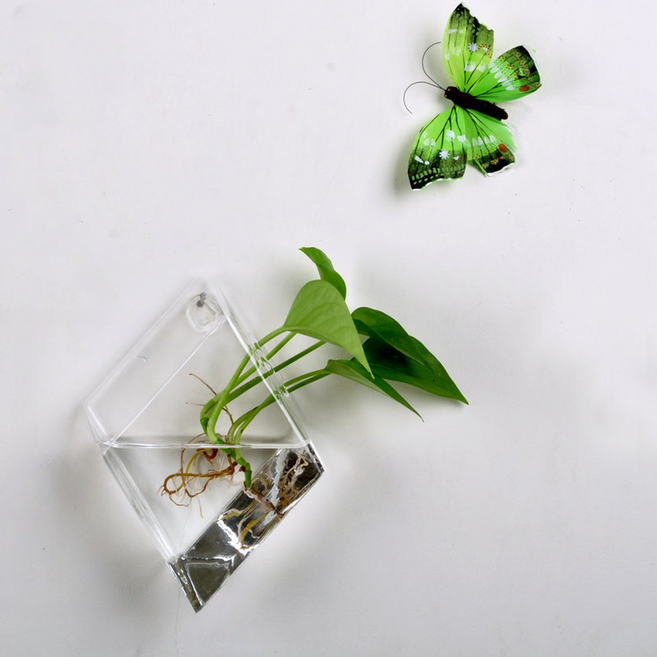 로이라이프 소품 인테리어 벽걸이 화분 마름모 모양 꽃병