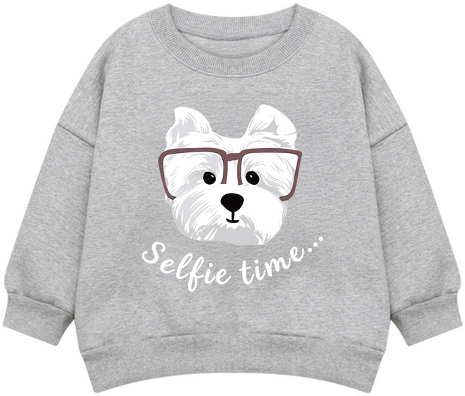 LITTLE RABBIT 家庭款眼鏡狗狗寬鬆版大學T