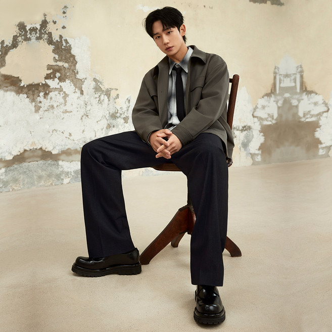 MIND BRIDGE 男士高級訂製牛仔寬一束褲 MYPT6173