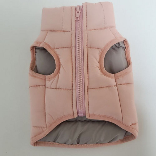 강아지 경량 보온 패딩 조끼, 핑크, 1개