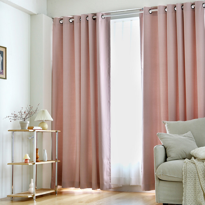 쁘리엘르 제이드2 아일렛 암막 커튼 2장