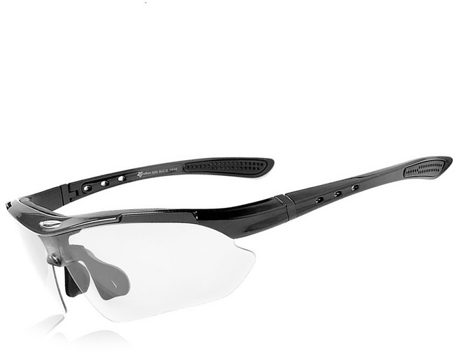 락브로스 스포츠 하드프레임 변색고글 10143 + 도수클립, 블랙프레임, 1개