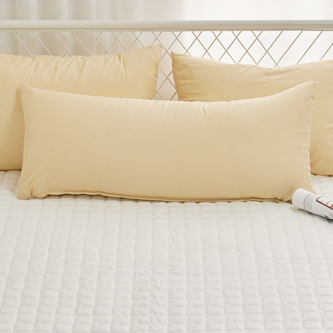 지베딩 크림치즈 소프트 피치 마이크로화이바 바디필로우, 머스터드