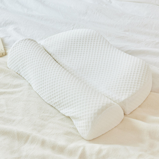 리브맘 메모리폼 기능성 바른자세 경추베개, 화이트, 1개
