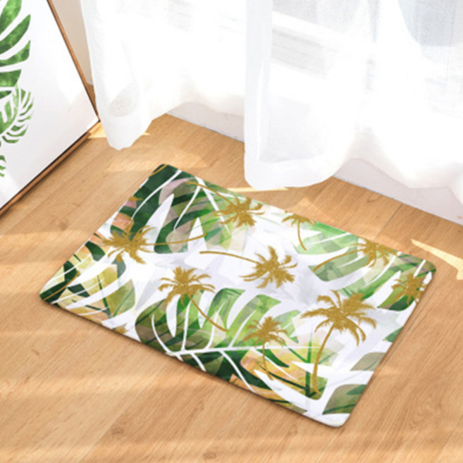 바나나잎 나뭇잎 푸릇푸릇한 프린팅 주방 도어 발매트, D2724-09